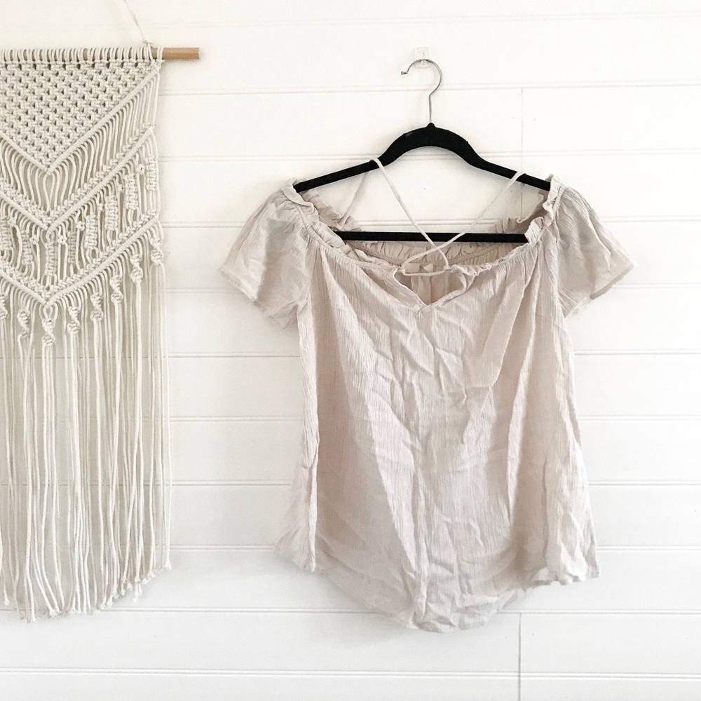 Cream Off the Shoulder Top